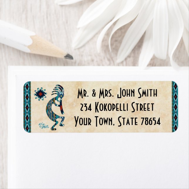 Southwest Kokopelli-etikett Returadress Etikett (Insitu)