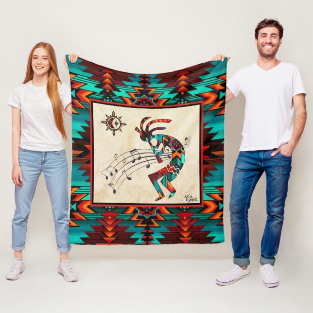 Southwest Kokopelli Fleece Blanket (På plats)