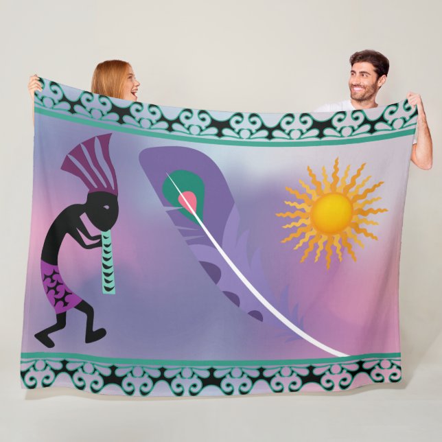 Southwest Kokopelli Fleece Blanket (På plats)