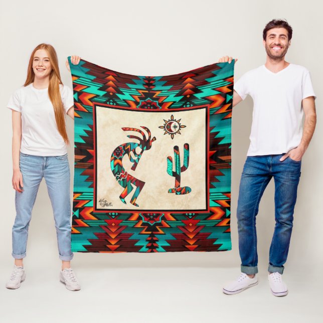 Southwest Kokopelli Fleece Blanket (På plats)