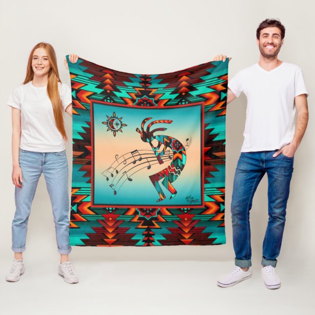 Southwest Kokopelli Fleece Blanket (På plats)