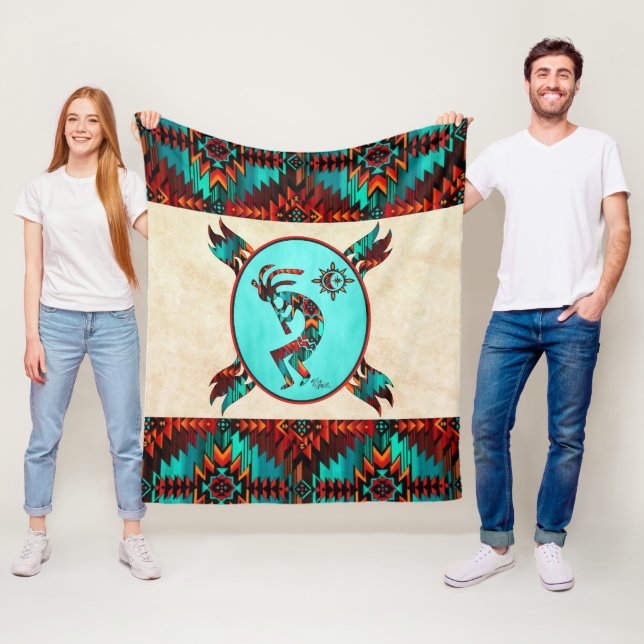 Southwest Kokopelli Fleece Blanket (På plats)