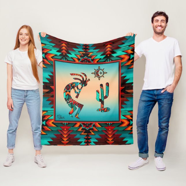 Southwest Kokopelli Fleece Blanket (På plats)