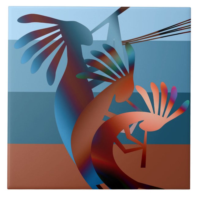 Southwest Kokopelli Music 2 Kakelplatta (Framsidan)