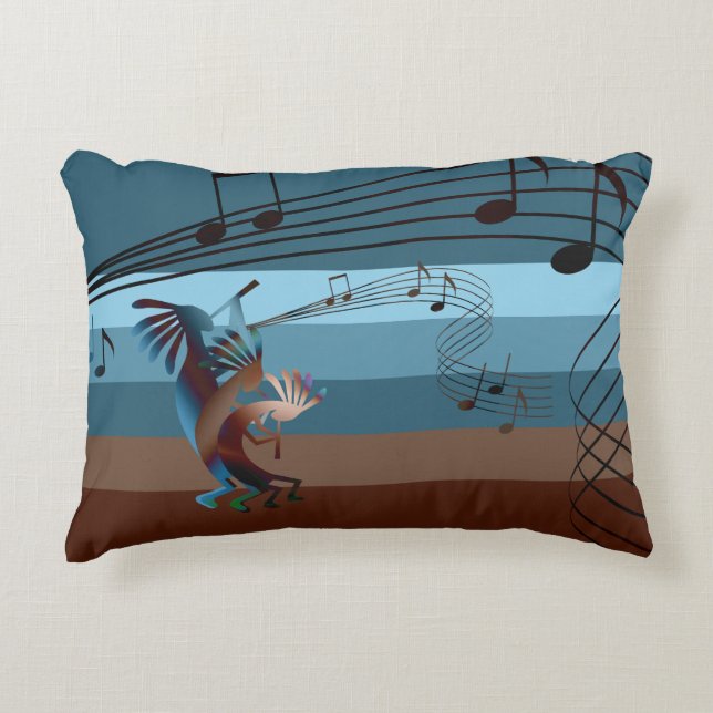 Southwest Kokopelli Music Accent Pillow Prydnadskudde (Framsidan)