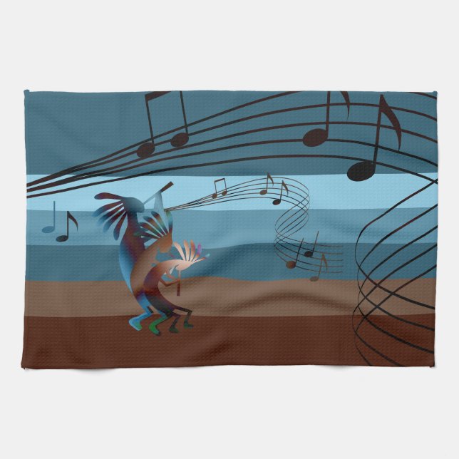 Southwest Kokopelli Music Kitchen Towel Kökshandduk (Horisontell)