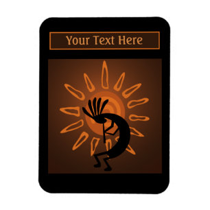Southwest Kokopelli Sol Rustic Brown Photo Magnet