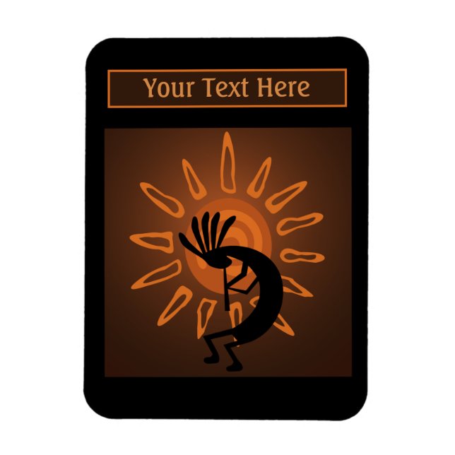 Southwest Kokopelli Sol Rustic Brown Photo Magnet (Vertikal)