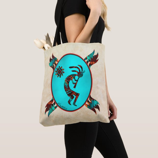Southwest Kokopelli Tote Bag Tygkasse (Närbild)