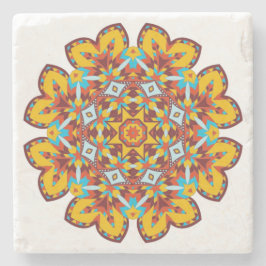 Southwest Mandala Design i Aztec Färg Stenunderlägg