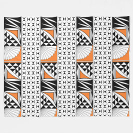 Southwest Native Sunrise in Orange Fleece Blanket
