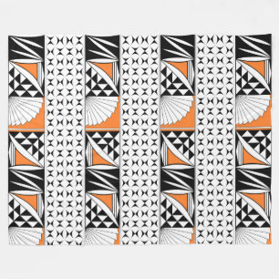 Southwest Native Sunrise in Orange Fleece Blanket