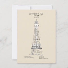 Southwest Pass Lighthouse - Louisiana - SBD Anteckningskort
