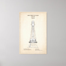 Southwest Pass Lighthouse - Louisiana - SBD Canvastryck