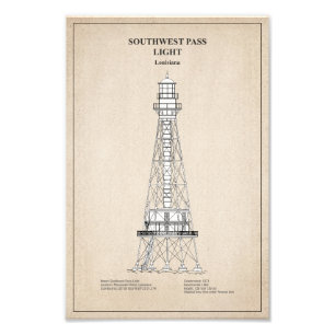 Southwest Pass Lighthouse - Louisiana - SBD Fototryck