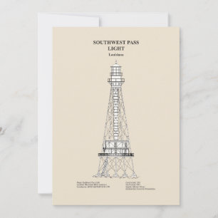 Southwest Pass Lighthouse - Louisiana - SBD Tack Kort