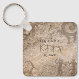 Southwest Petroglyhs Custom Tribe/Name Nyckelring