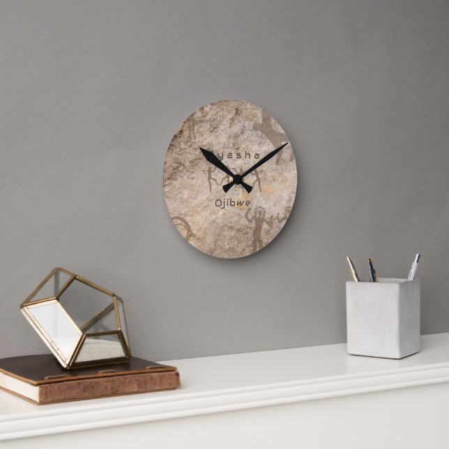 Southwest Petroglyhs Custom Tribe/Name Rund Klocka (Kontor)