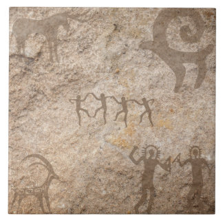 Southwest Petroglyph Native American Ceramic Tile Kakelplatta