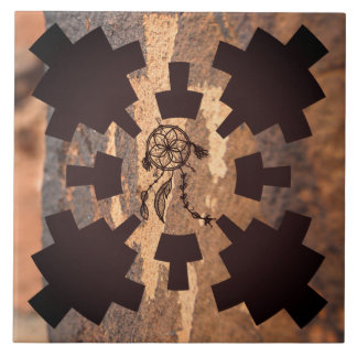 Southwest Petroglyph Native American Ceramic Tile Kakelplatta