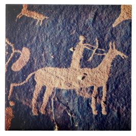 Southwest Petroglyph Native American på Horse Kakelplatta