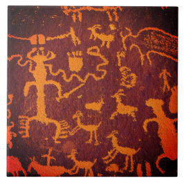 Southwest Petroglyph PreHistoriic Art Ceramic Tile Kakelplatta