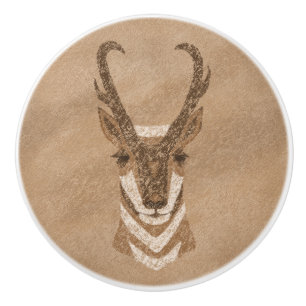 Southwest Pronghorn Antelope Head Petroglyph Knopp