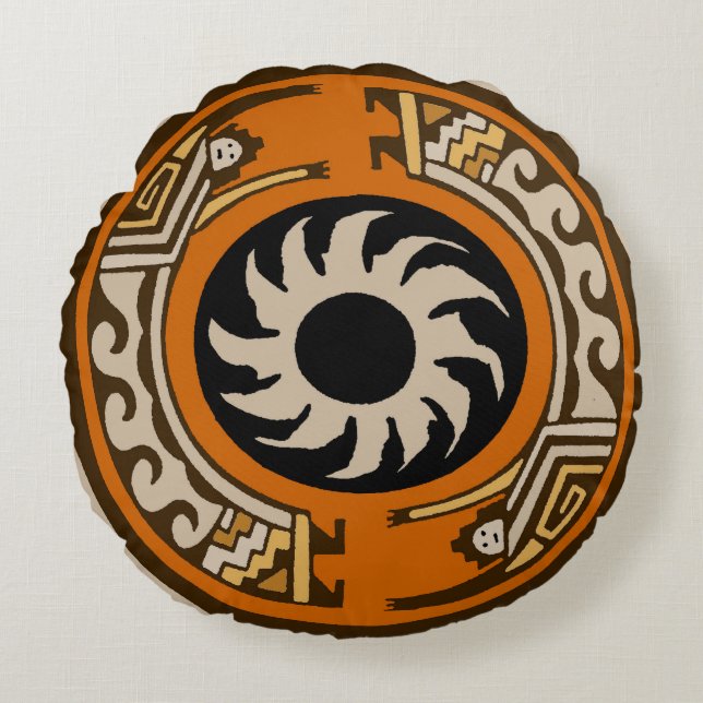 Southwest Rainbow Del Sol Rund Kudde (Framsidan)