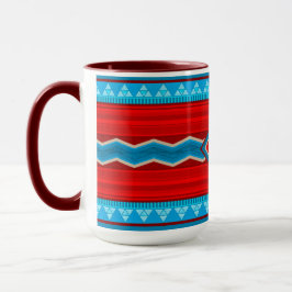 Southwest River Canyon Red Turquoise Monogram Mugg