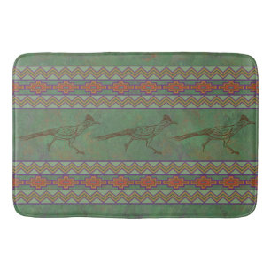 Southwest Roadrunner Sagebrush Grönt Bath Mat Badrumsmatta