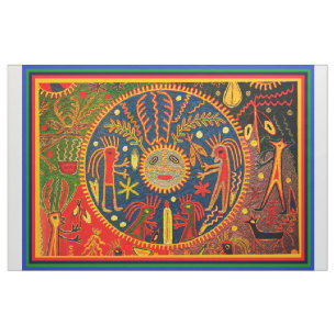 Southwest Shaman Huichol Ritual Designer Fabric Tyg