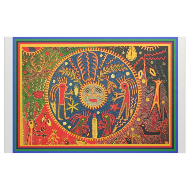 Southwest Shaman Huichol Ritual Designer Fabric Tyg (Yard)
