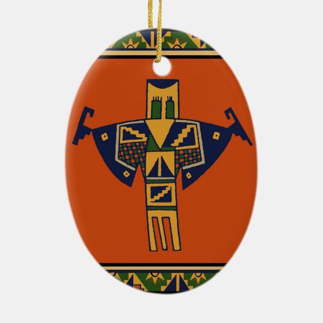 Southwest Shaman Spirit Julgransprydnad Keramik (Baksidan)