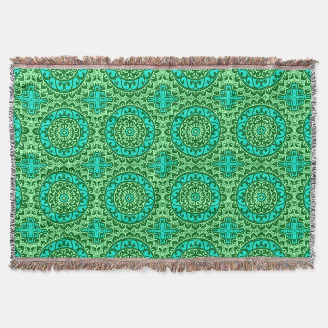 Southwest Sol Mandala Batik, Lime Green Mysfilt (Framsidan)