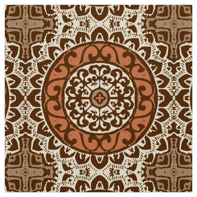 Southwest Sol Mandala Batik, Rust & Brown Tyg (Provkarta)