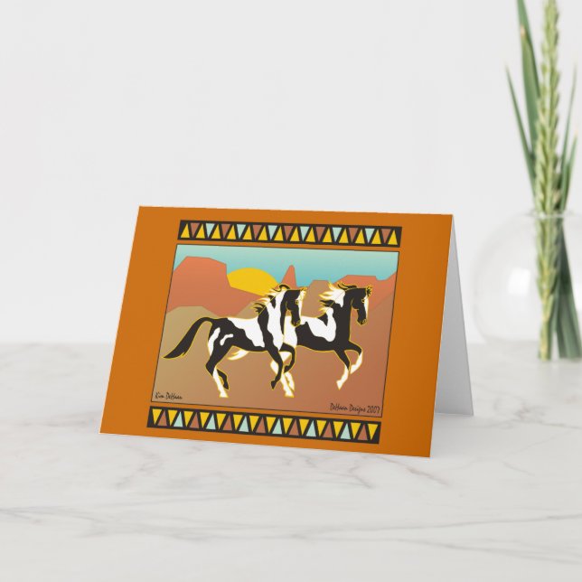 Southwest Spirit Equestrian Note Card Kort (Framsida)