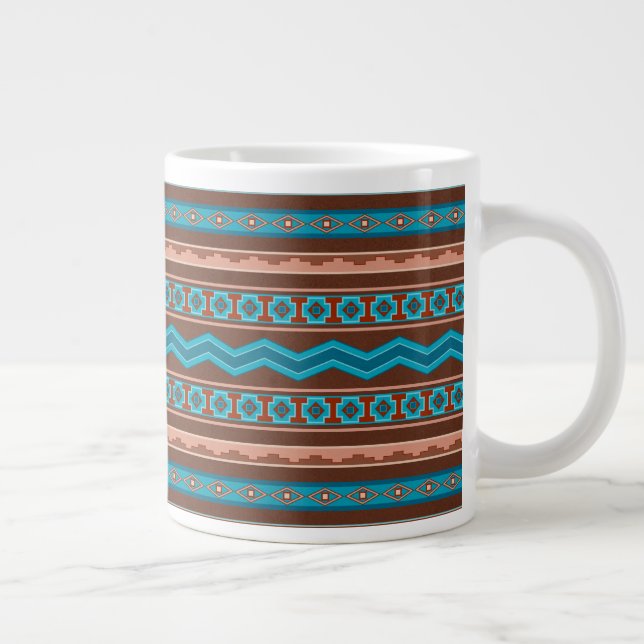 Southwest Style Geometric Cameron Gorge Design Jumbo Mugg (Höger)