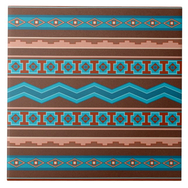 Southwest Style Geometric Cameron Gorge Design Kakelplatta (Framsidan)