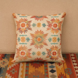 Southwest Sunburst Boho Mönster Kudde