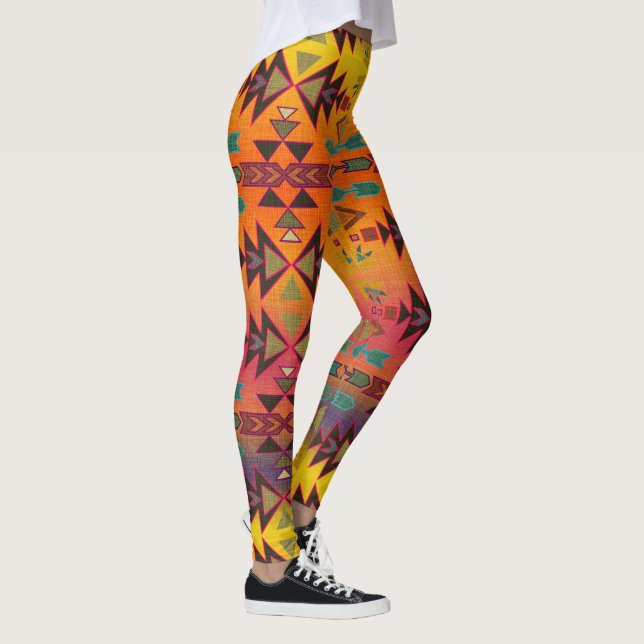 Southwest Sunset Boho Stil Leggings (Höger)