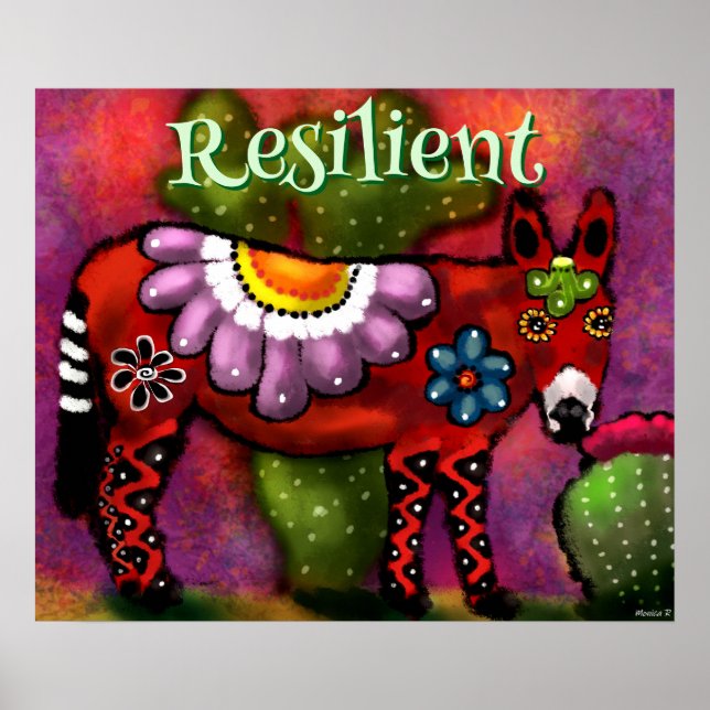 Southwest Talavera-Style Donkey Personalized Poster (Framsidan)