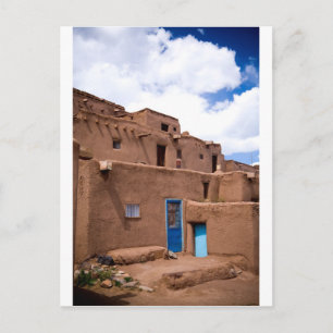 Southwest Taos Adobe Pueblo House New mexico Vykort