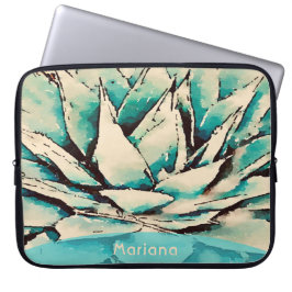 Southwest Teal Agave Succulent Laptop sleeve
