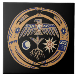 Southwest Tribal Rain Dance Kakelplatta