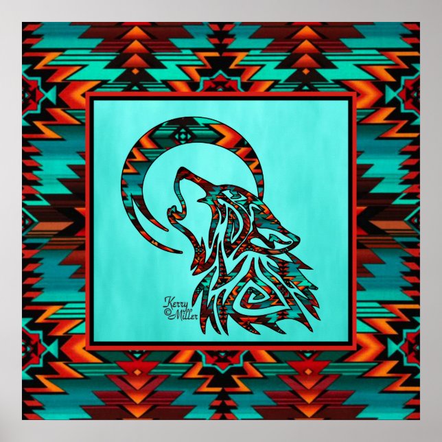 Southwest Tribal Wolf Poster (Framsidan)