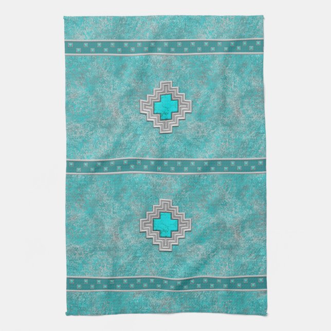 Southwest Turquoise Kökshandduk (Vertikal)