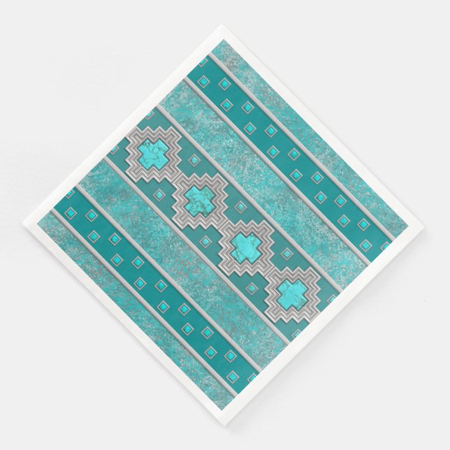 Southwest Turquoise Pappersservett (Hörn)