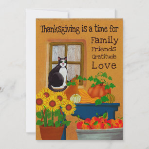 Southwest Tuxedo Cat Thanksgiving Kort