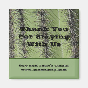 Southwest Vacation House Guest Cactus Tack Magnet