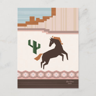 Southwest Vild Brown Horse Blank Vykort